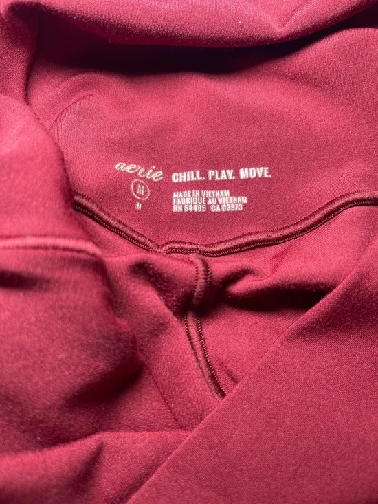 Aerie Chill Play Move Women’s High-Waist Burgundy Leggings Size Medium - Picture 10 of 11